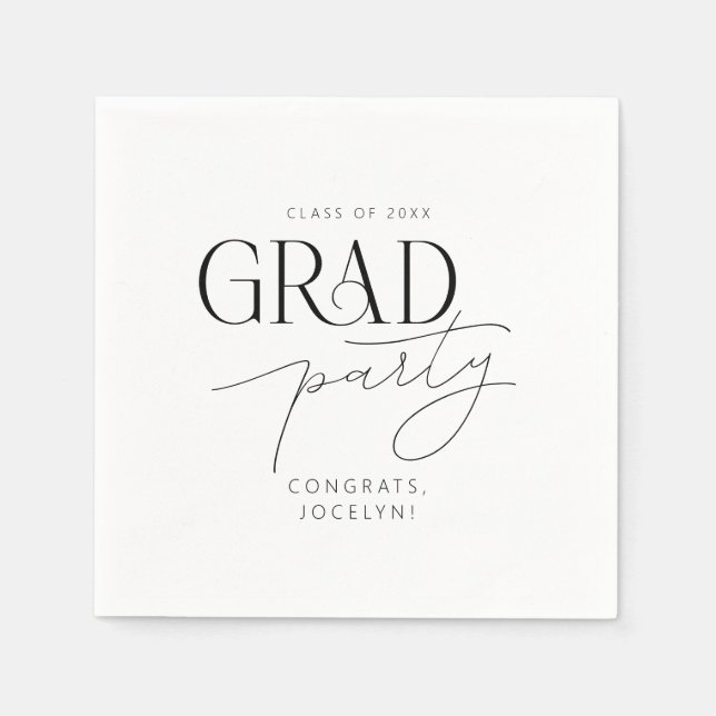 Guardanapo De Papel Partido Formando Mínimo Personalizado Branco Negro (Frente)