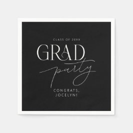 Guardanapo De Papel Partido Formando Mínimo Personalizado Branco Negro