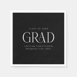 Guardanapo De Papel Partido Formando Mínimo Personalizado Branco Negro