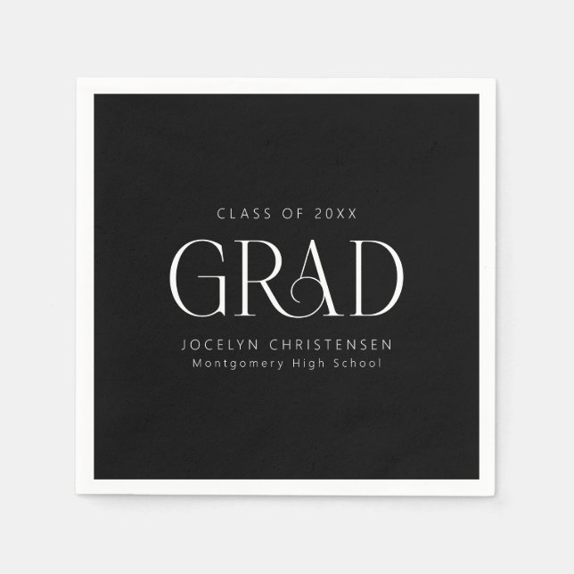 Guardanapo De Papel Partido Formando Mínimo Personalizado Branco Negro (Frente)