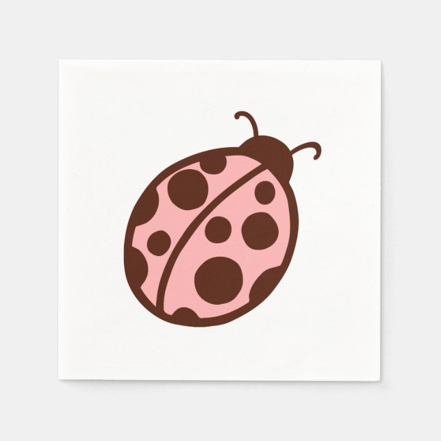 Guardanapo De Papel Partido Ladybug Rosa Napkins (Frente)