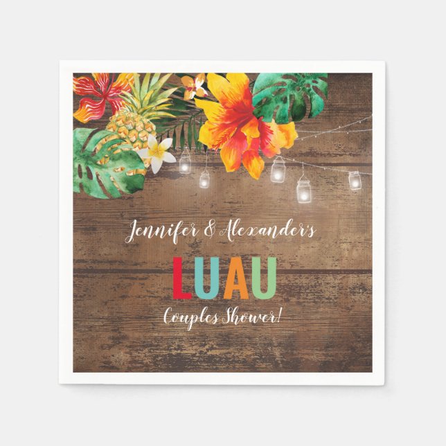 Guardanapo De Papel Partido Luau (Frente)