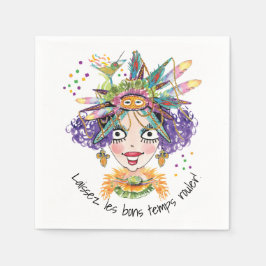 Guardanapo De Papel Partido Mardi Gras Babe Paper Napkin