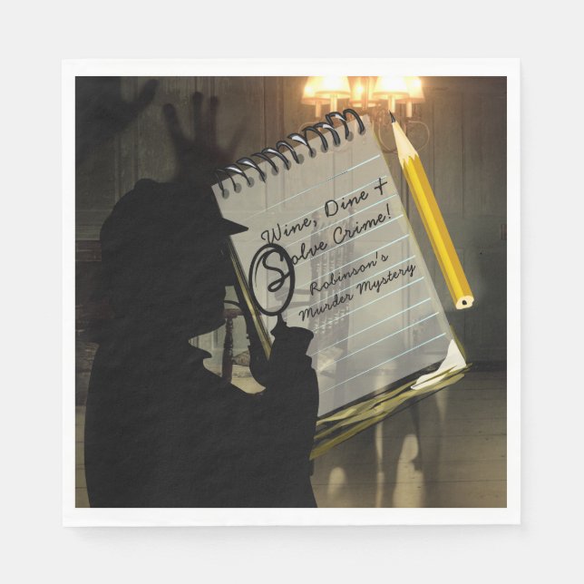 Guardanapo De Papel Partido Mistério de Assassinato Napkins Personaliz (Frente)