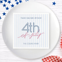 Partido Modern Blue Strips 4 de julho de Verão