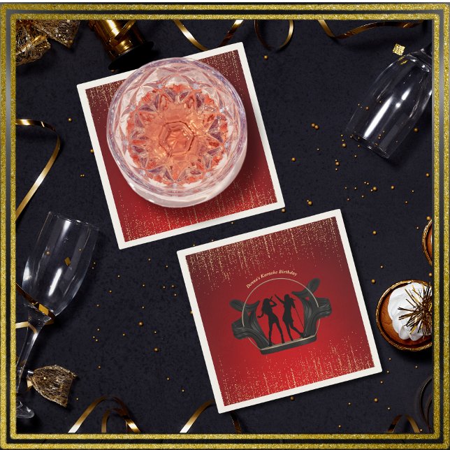 Guardanapo De Papel Partido Moderno da Música Karaoke Birthday Paper N (Modern Music Party Karaoke Birthday Napkins)