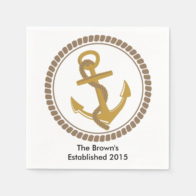 Guardanapo De Papel Partido Náutico Personalizado Napkins (Frente)