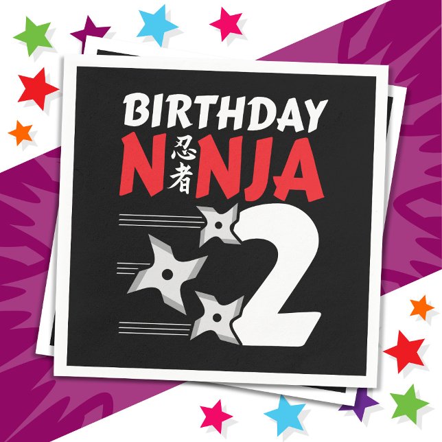 Guardanapo De Papel Partido Ninja, 2 anos, estende segundo aniversário (Criador carregado)