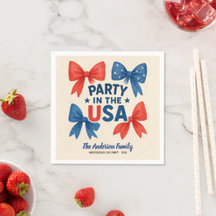 Guardanapo De Papel Partido nos EUA Patriótico 4 de julho Personalizad