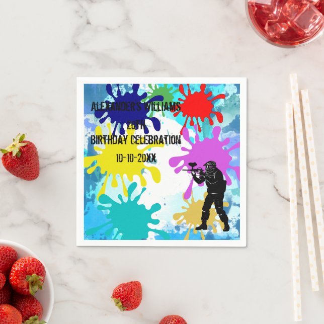 Guardanapo De Papel Partido Paintball (Insitu)