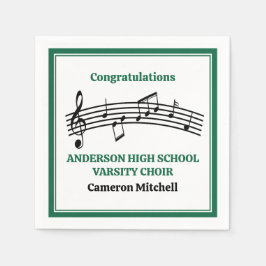 Guardanapo De Papel Partido Personalizado do Coro do Segundo grau Verd