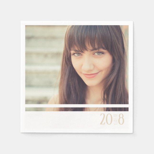 Guardanapo De Papel Partido Personalizado dos Formandos Modernos Sandy (Frente)