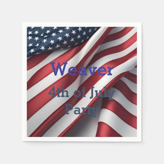Guardanapo De Papel Partido Personalizado em 4 de julho (Frente)