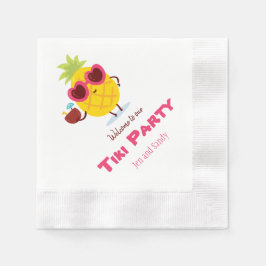 Guardanapo De Papel Partido Pineapple Tiki Personalizou Napkins Luau