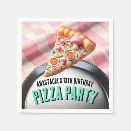 Guardanapo De Papel Partido Pizzaria Pizza Pizzaria Rosa-Mushroom