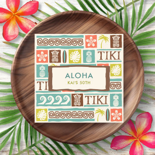 Guardanapo De Papel Partido Retro Tiki Aloha Birthday
