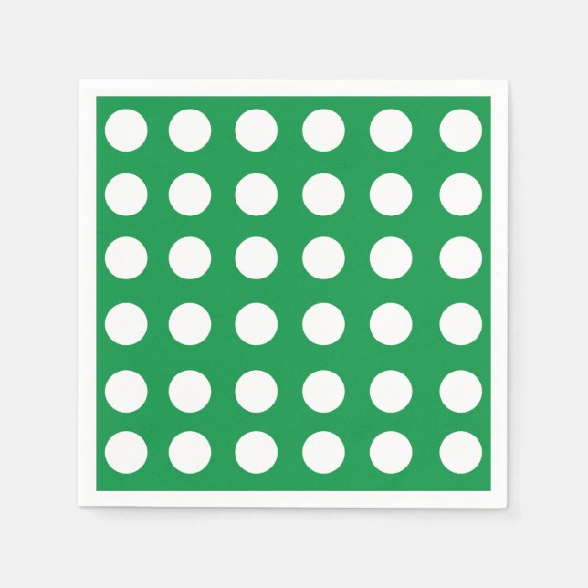Guardanapo De Papel Partido Retrovisor de Bolinhas branca verde (Frente)