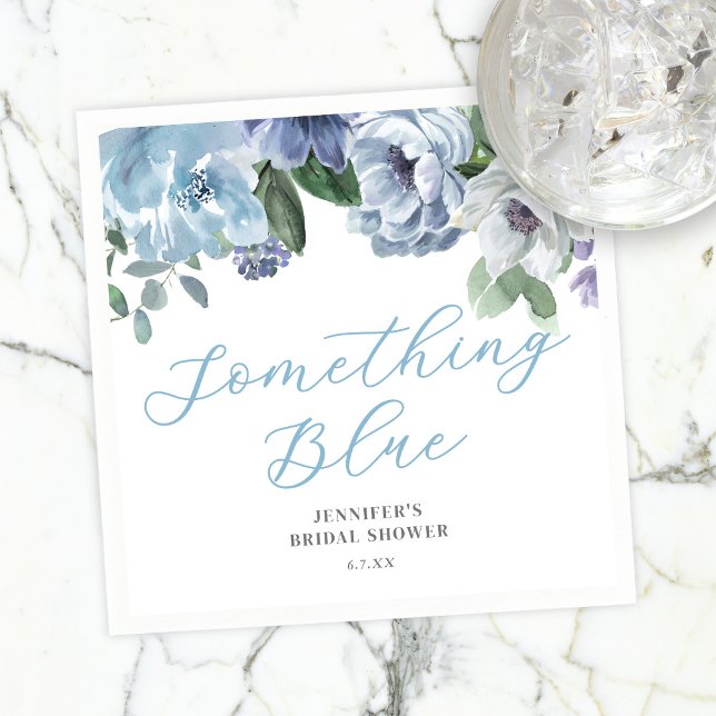 Guardanapo De Papel Partido Romântico dos Chás de panela Azuis Azuis (Criador carregado)