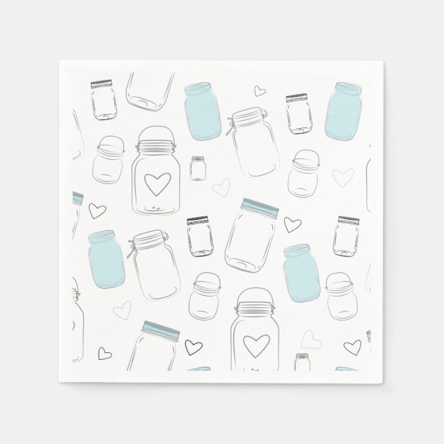 Guardanapo De Papel Partido Rustic Country Mason Jars (Frente)