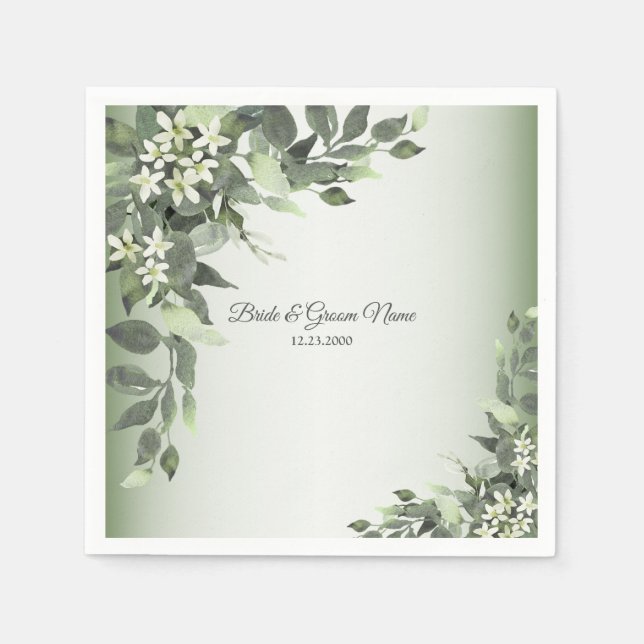 Guardanapo De Papel Partido Rustic Floral Greenery Eucalyptus Deixa (Frente)