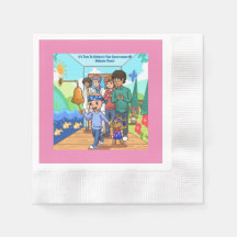 Partido sobrevivente de câncer Aniversário Napkins