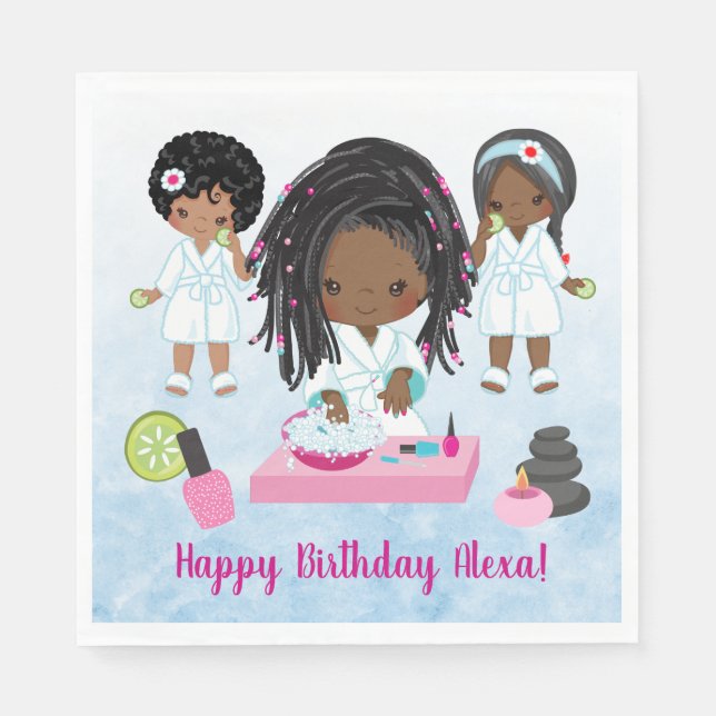 Guardanapo De Papel Partido Spa Africano Americano Napkins (Frente)