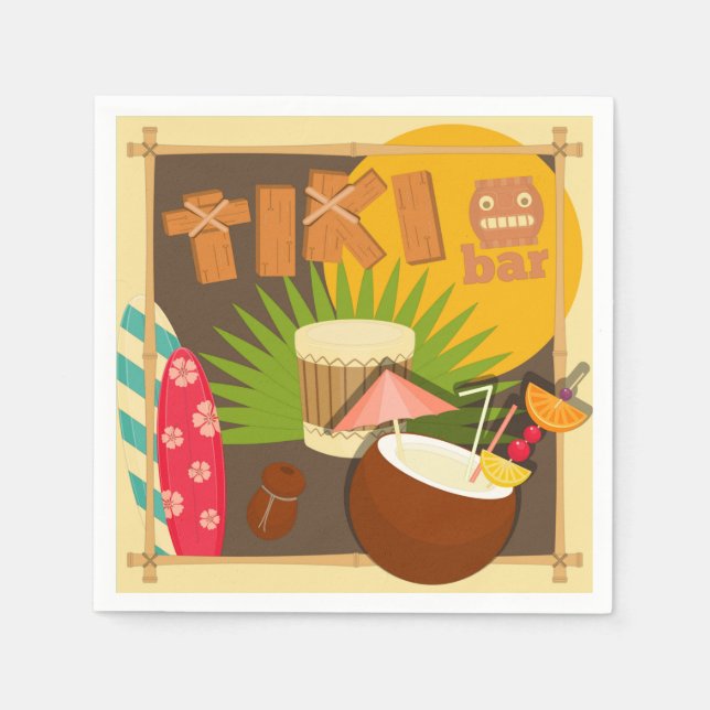 Guardanapo De Papel Partido Tiki (Frente)