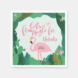 Guardanapo De Papel Partido tropical do flamingo