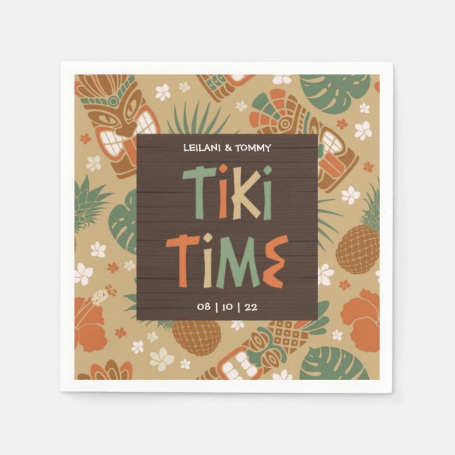 Guardanapo De Papel Partido Tropical Luau (Frente)