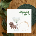 Guardanapo De Papel Partido Weenies & Martinis<br><div class="desc">Adicione um toque divertido e caprichoso ao seu próximo encontro com o partido Weenies & Martinis Napkins! Apresentando uma encantadora ilustração de dachshund de cachorro-esfregona ao lado de óculos de martini lúdicos, esses guardanapos são perfeitos para amantes de cachorros e para entusiastas de coquetéis. Quer você esteja hospedando uma festa...</div>