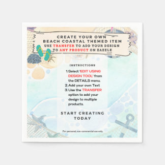 Guardanapo De Papel Partiware Náutico Costeiro de Praia design