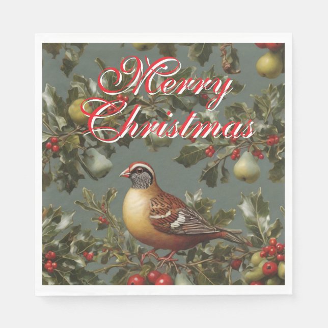 Guardanapo De Papel Partridge in a pear tree merry christmas (Frente)