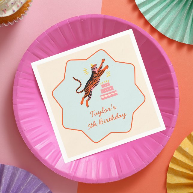 Guardanapo De Papel Party Animals Colorful Tiger Kids Birthday (Criador carregado)