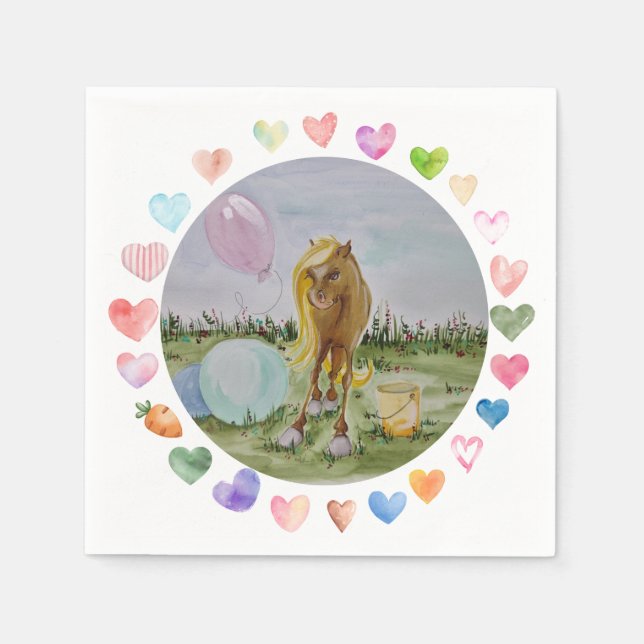 Guardanapo De Papel Partyservietten mit Pferdemotiv, Pony Party (Frente)