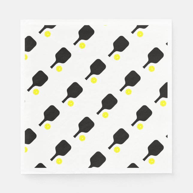 Guardanapo De Papel Pás e bolas de picleball (Frente)