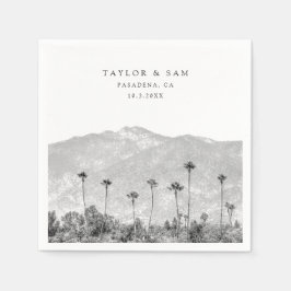 Guardanapo De Papel Pasadena Wedding Palm Tree Mountain Napkins