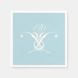 Guardanapo De Papel Páscoa Azul de Pastel com Flor Branco