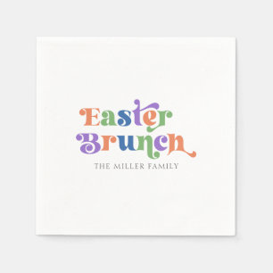 Guardanapo De Papel Páscoa Brunch - Tipografia Retroativa Colorida