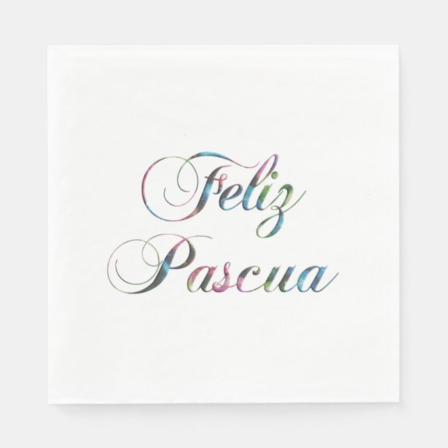 Guardanapo De Papel Páscoa Espanhola Feliz Pascua Napkins (Frente)