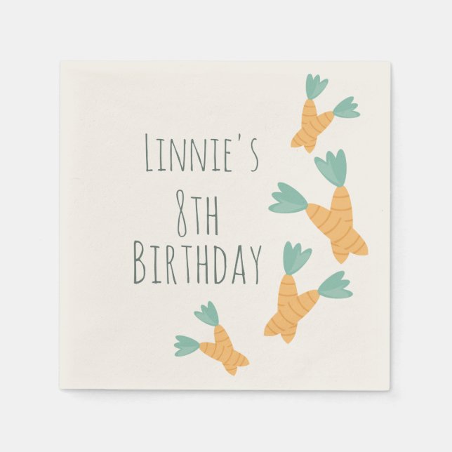 Guardanapo De Papel Páscoa moderna Coelhinho de Cenoura (Frente)