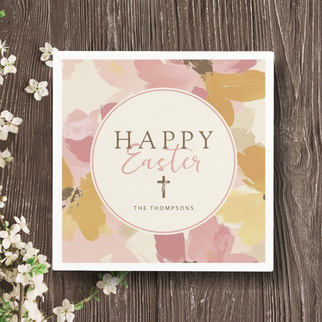 Guardanapo De Papel Páscoa Religiosa Brunch Moderno Rosa Floral (Criador carregado)