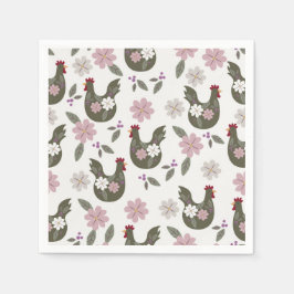 Guardanapo De Papel Páscoa sem costura com frango.