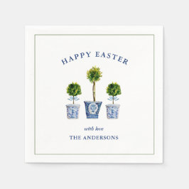 Guardanapo De Papel Páscoa Topiária Elegante de Aquarela