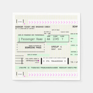 Guardanapo De Papel Passagem de embarque customizável do bilhete de