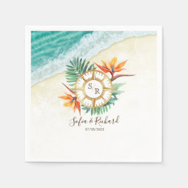 Guardanapo De Papel Passaporte de Destino de Casamento Obrigado