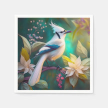 Pássaro Branca de Teal Wing Jay Fantasy