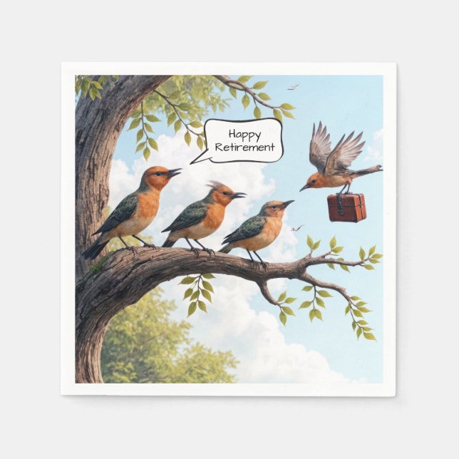 Guardanapo De Papel Pássaro Com Porta-Escritório Para Aposentação (Frente)