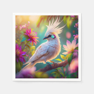 Guardanapo De Papel Pássaro Fantasia Juvenil Crested Blush Feather Dov