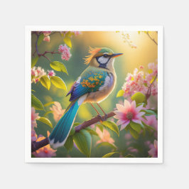 Guardanapo De Papel Pássaro Fantástico de Ala Verde