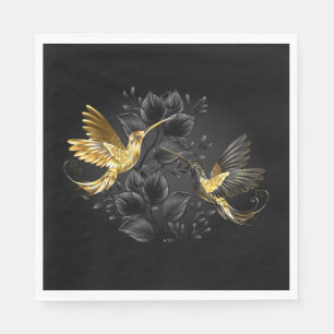 Guardanapo De Papel Pássaro Humino Negro e Dourado
